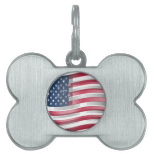 USA Unites: Stripes & Stars in Bold Design Pet Tag