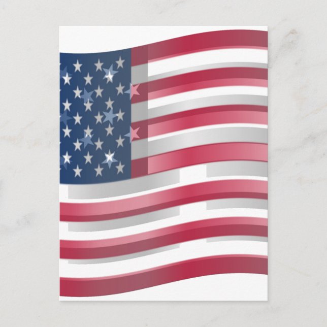 USA Unites: Stripes & Stars in Bold Design Postcard (Front)