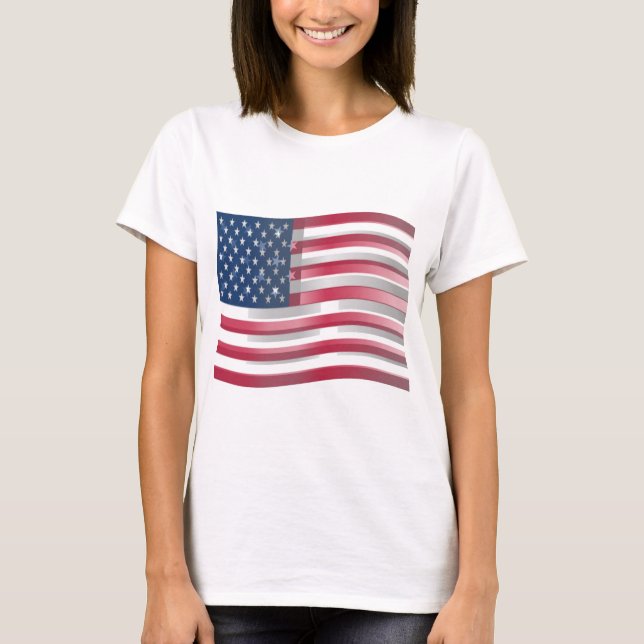 USA Unites: Stripes & Stars in Bold Design T-Shirt (Front)
