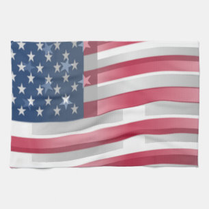USA Unites: Stripes & Stars in Bold Design Tea Towel