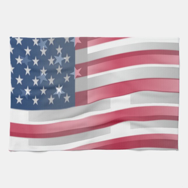 USA Unites: Stripes & Stars in Bold Design Tea Towel (Horizontal)