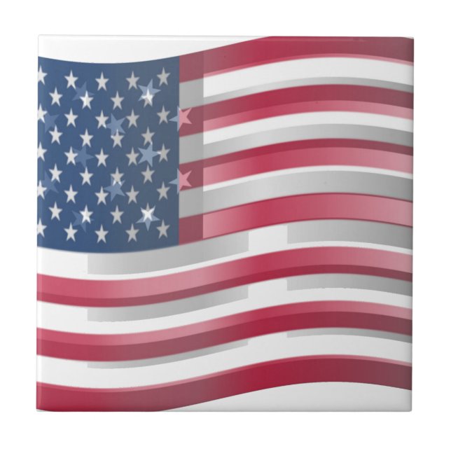 USA Unites: Stripes & Stars in Bold Design Tile (Front)