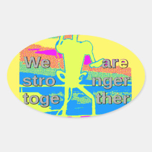 USA Unity Design: Hope and Strength Oval Sticker