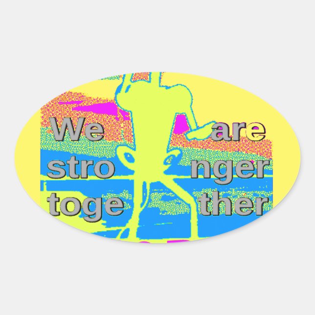 USA Unity Design: Hope and Strength Oval Sticker (Front)