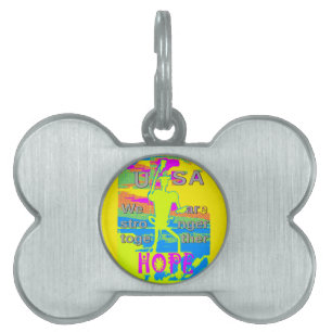 USA Unity Design: Hope and Strength Pet Name Tag