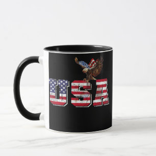 USA US American Flag Patriotic 4th Of July Bald Mug