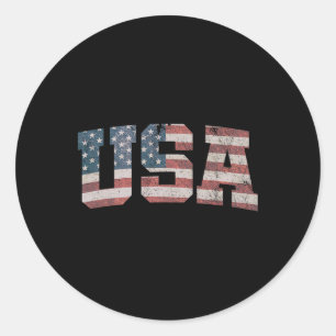 Usa Us Flag Patriotic 4th Of July America Classic Round Sticker