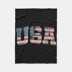 Usa Us Flag Patriotic 4th Of July America Fleece Blanket