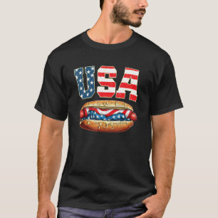 USA US Fourth Of July Patriotic Hotdog 4th Of July T-Shirt