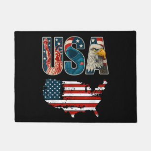 USA US Patriotic 4th of July America Flag Freedom Doormat