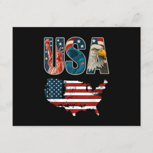 USA US Patriotic 4th of July America Flag Freedom Enclosure Card