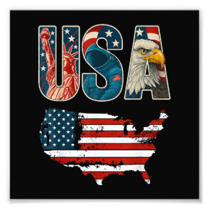 USA US Patriotic 4th of July America Flag Freedom  Photo Print