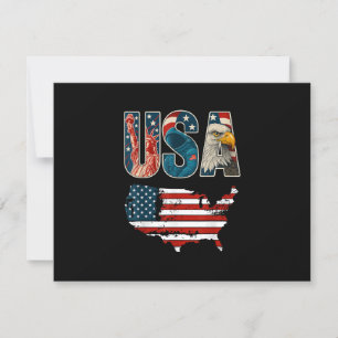 USA US Patriotic 4th of July America Flag Freedom  RSVP Card