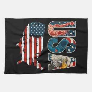 USA US Patriotic 4th of July America Flag Freedom Tea Towel