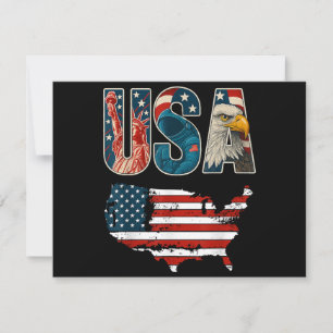 USA US Patriotic 4th of July America Flag Freedom  Thank You Card