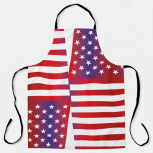 USA/USA FLAG Text Style BARNA by MASANSER Apron