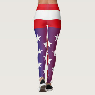 USA/USA FLAG Text Style BARNA by MASANSER Leggings