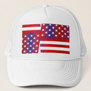 USA/USA FLAG Text Style BARNA by MASANSER Trucker Hat