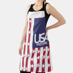 USA/USA FREE STARS FLAG BY MASANSER PIXELAT APRON