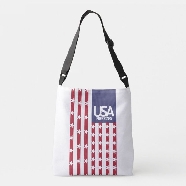 USA/USA FREE STARS FLAG BY MASANSER PIXELAT CROSSBODY BAG (Back)