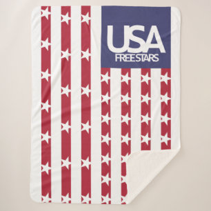 USA/USA FREE STARS FLAG BY MASANSER PIXELAT SHERPA BLANKET