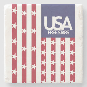 USA/USA FREE STARS FLAG BY MASANSER PIXELAT STONE COASTER