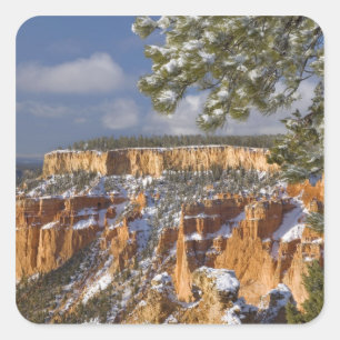 USA, Utah, Bryce Canyon National Park. Sunrise Square Sticker