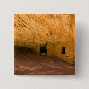 USA, Utah, Cedar Mesa, Mule Canyon. Sandstone 15 Cm Square Badge