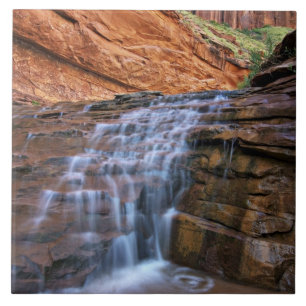 USA, Utah, Escalante Wilderness. Waterfall in Tile