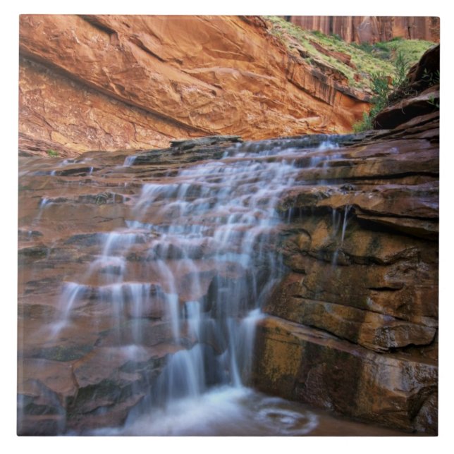 USA, Utah, Escalante Wilderness.  Waterfall in Tile (Front)
