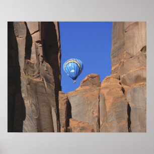 USA, Utah, Monument Valley. A rainbow hot-air Poster