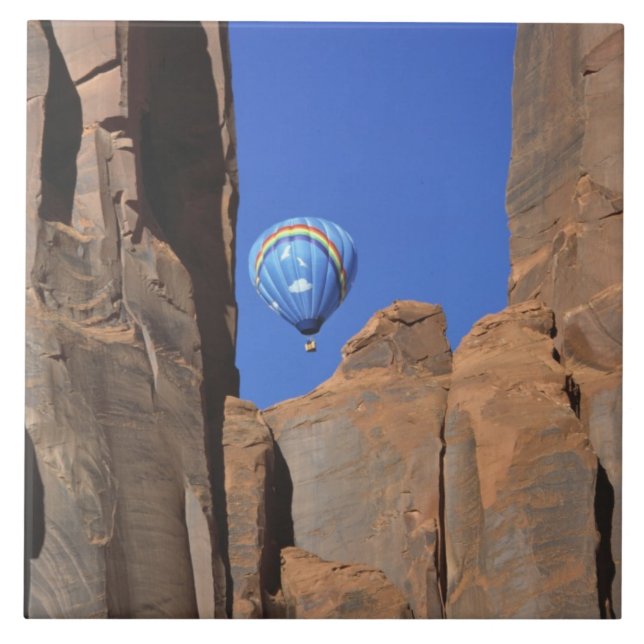 USA, Utah, Monument Valley. A rainbow hot-air Tile (Front)