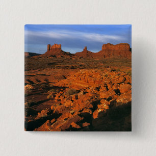 USA, Utah, Monument Valley. Sunset light 15 Cm Square Badge