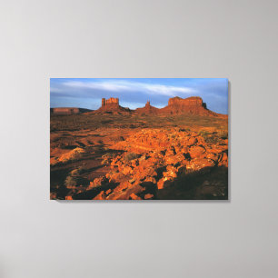 USA, Utah, Monument Valley. Sunset light Canvas Print