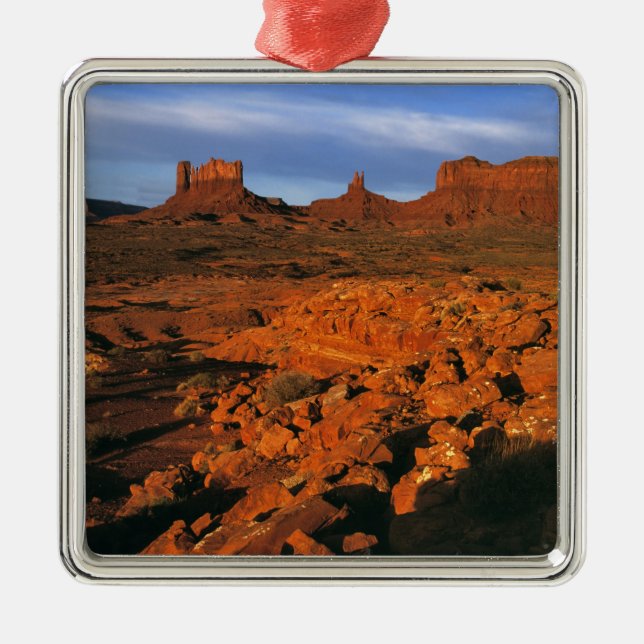 USA, Utah, Monument Valley. Sunset light Metal Tree Decoration (Front)