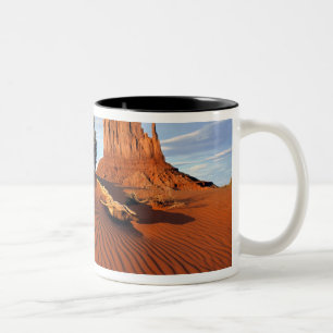 USA, Utah, Monument Valley. Wind creates Two-Tone Coffee Mug