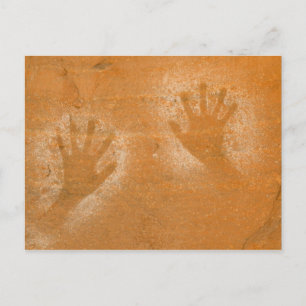 USA, Utah, Pictograph Hand-prints on sandstone, Postcard