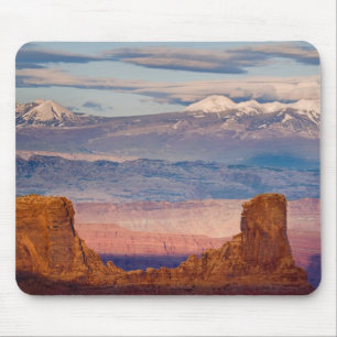 USA, Utah. Scenic of La Sal Mountains from Dead Mouse Mat