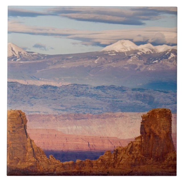 USA, Utah. Scenic of La Sal Mountains from Dead Tile (Front)