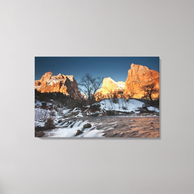 USA, Utah, Zion National Park. Mountain sunrise Canvas Print (Front)