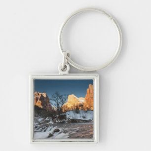 USA, Utah, Zion National Park. Mountain sunrise Key Ring