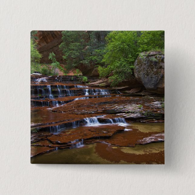 USA, Utah, Zion National Park. Scenic from 4 15 Cm Square Badge (Front)