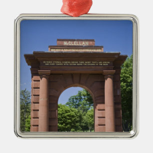 USA, VA, Arlington. McClellan Gate at Arlington Metal Tree Decoration