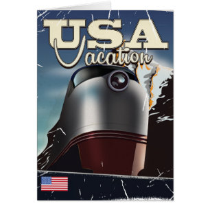 USA Vacation Train vintage Locomotive train Poster
