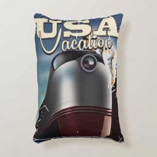 USA Vacation Train vintage Locomotive train Poster Decorative Cushion