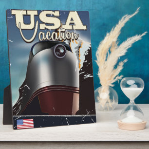 USA Vacation Train vintage Locomotive train Poster Plaque