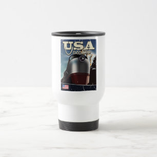 USA Vacation Train vintage Locomotive train Poster Travel Mug