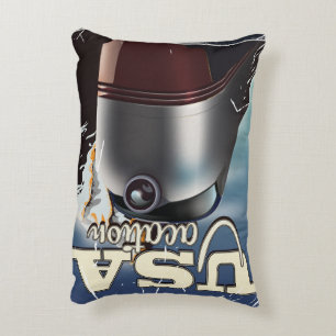 USA Vacation Train vintage Soviet train Poster Decorative Cushion