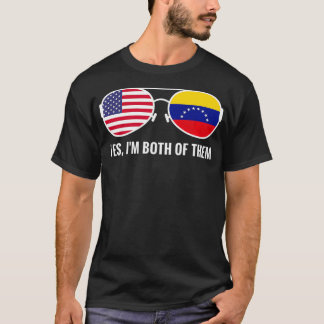 USA Venezuela Flag Sunglasses Venezuelan Americans T-Shirt