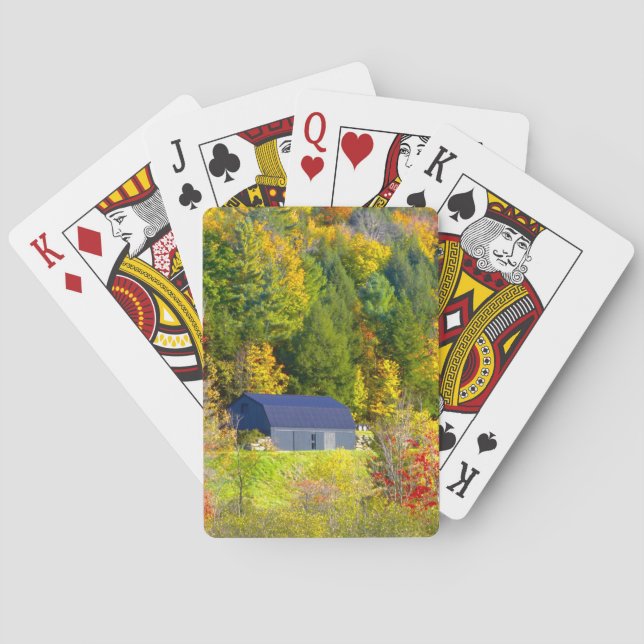 USA, Vermont. Fall foilage along Highway 100. Playing Cards (Back)